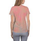 Pink Gray All-Over Print Women's Athletic T-shirt