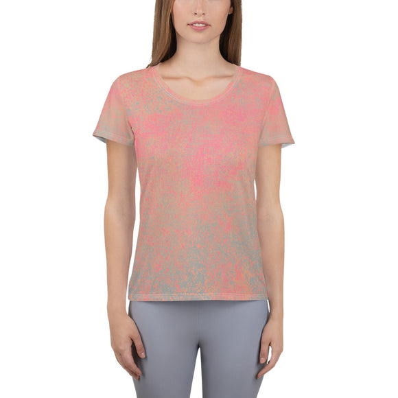 Pink Gray All-Over Print Women\'s Athletic T-shirt – AffordablePharaoh