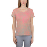 Pink Gray All-Over Print Women's Athletic T-shirt