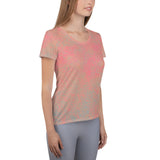 Pink Gray All-Over Print Women's Athletic T-shirt